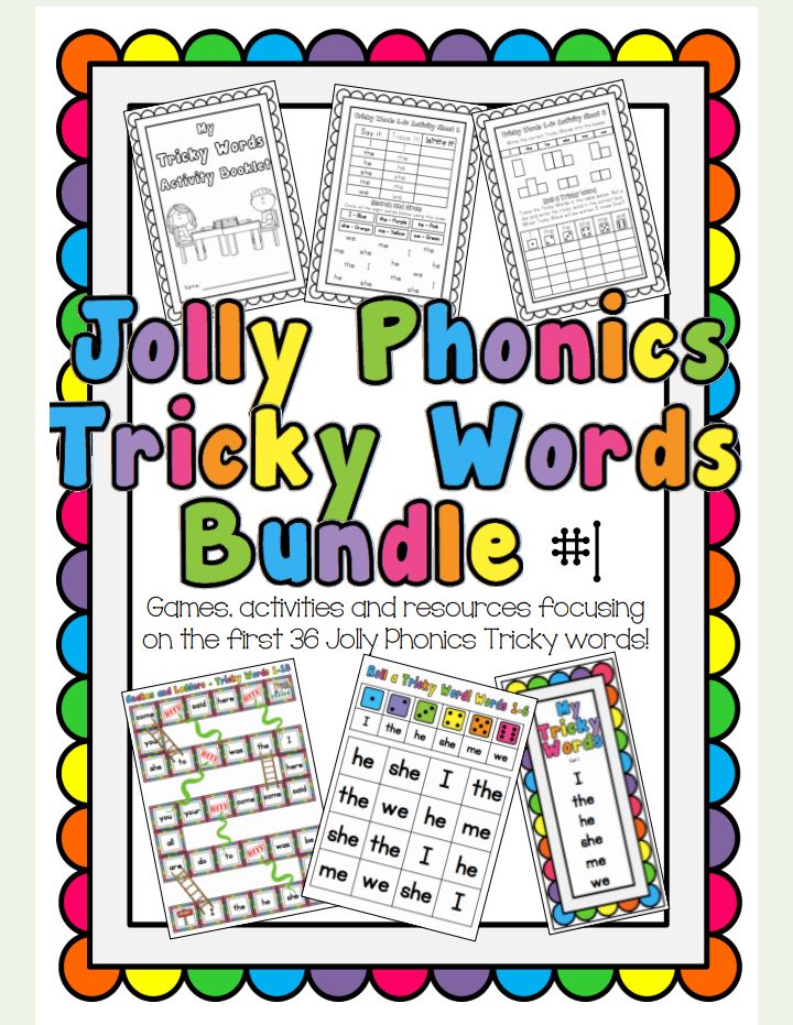 Jolly phonics tricky words bundle